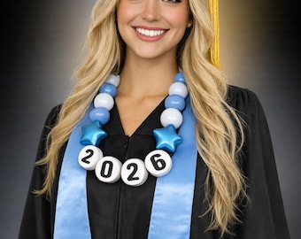 Custom Friendship Graduation Lei, Oversized Necklaces, Festival Wear, Concert Outfits, Custom Friend Gifts, Oversized Bead Necklace