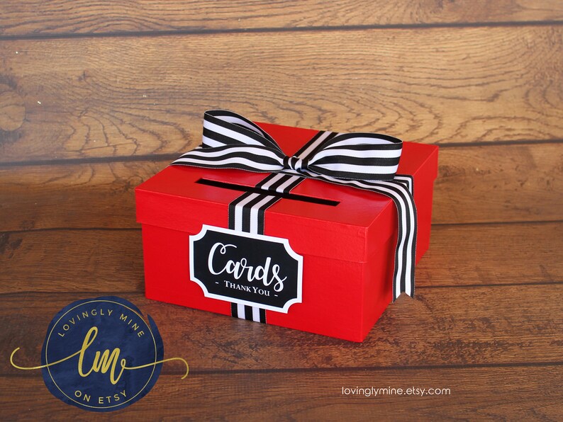 Card Holder Box Gift Money Box With Card Sign Hot Pink Etsy