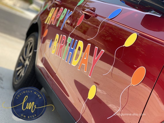 Magnetic Car Decoration Banners in Multi Colors Birthday Car