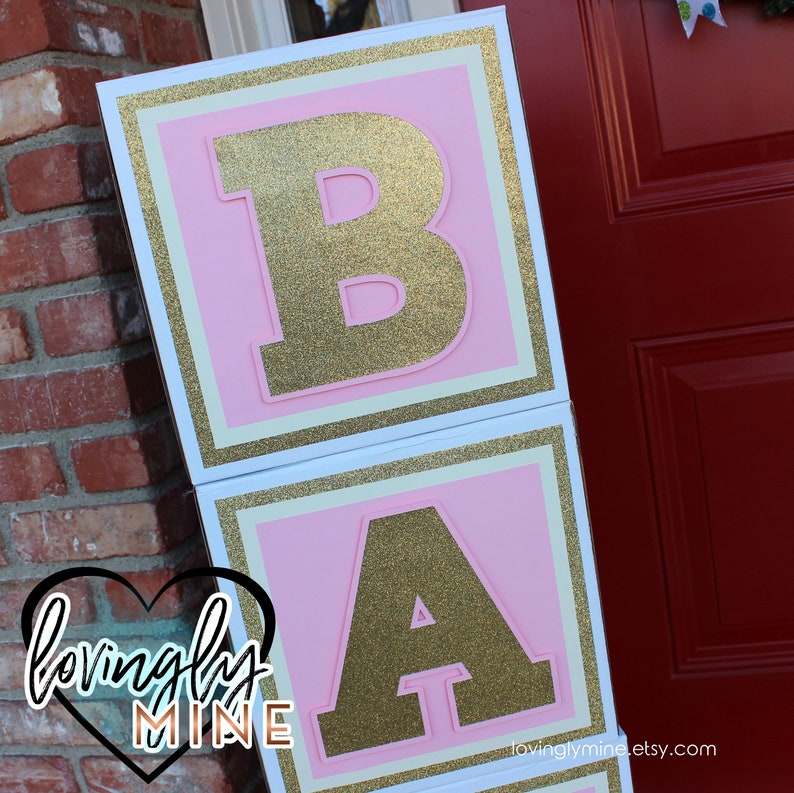 Large Baby Block Decoration Boxes 4 Blocks Spelling BABY Etsy
