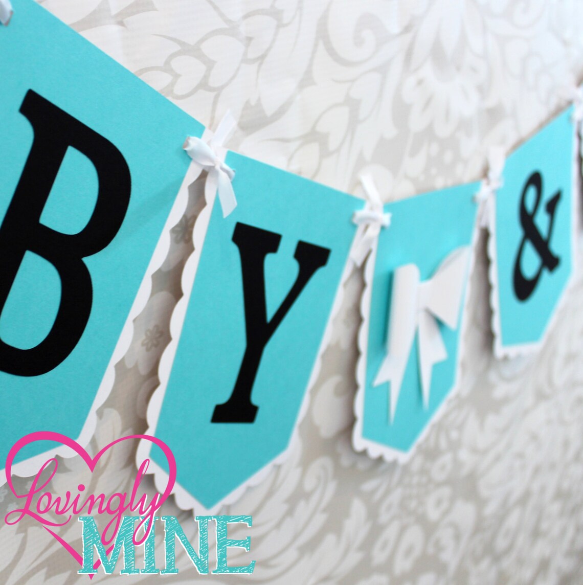 Deluxe Baby & Co Banner Sign in Light Teal Black and White Etsy