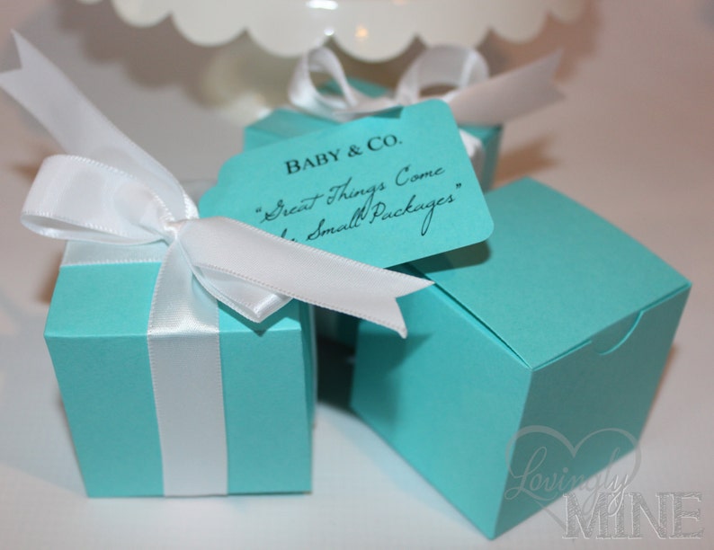 Medium Box Favors 10 Boxes Robin Egg Aqua Light Teal Etsy
