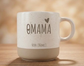 Tazza personalizzata per nonna/mamma con incisione – Regalo per la nonna o la mamma – Festa della mamma, compleanno o annuncio di gravidanza