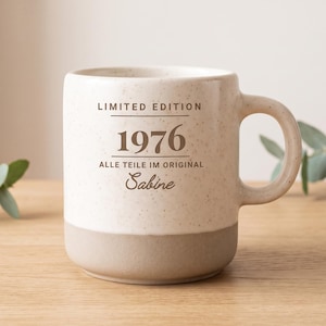 30th 40th 50th 60th 70th Birthday Woman Man: Funny mug personalized with name and year, birthday gift for women and men, engraved