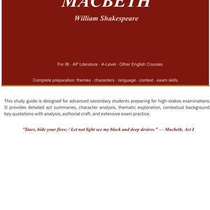Macbeth Study Guide | IB / AP / A-Levels / HS English