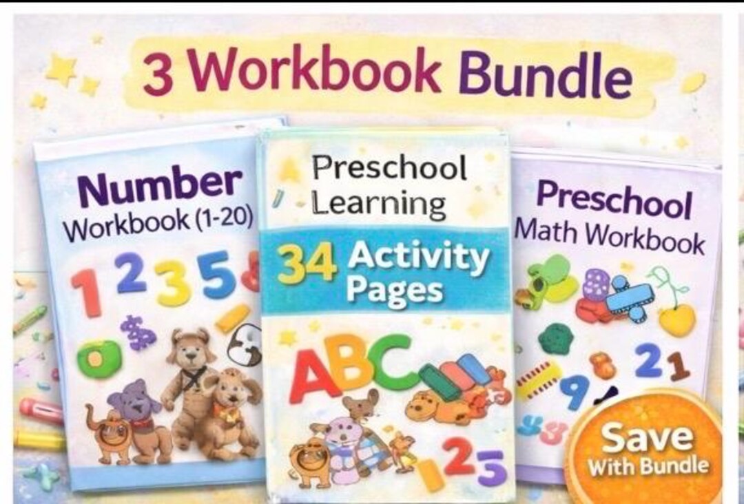 Preschool Learning Bundle | ABC Coloring, Number Workbook, Math ...