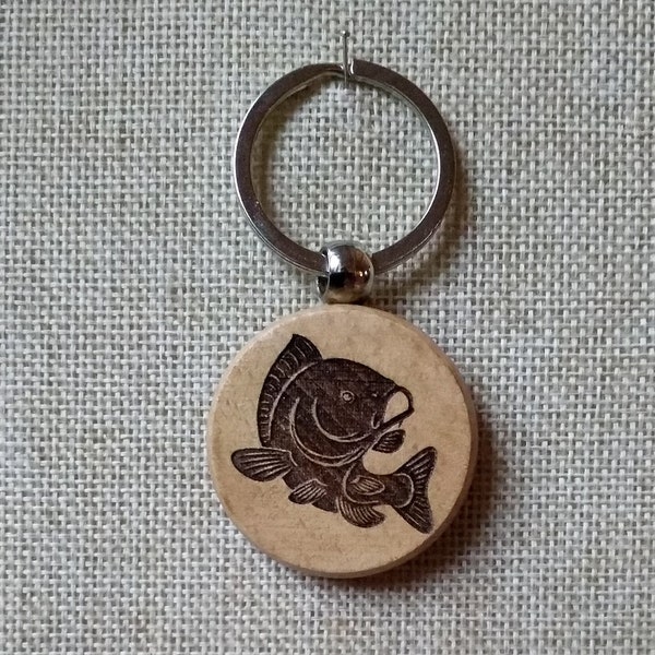 Porte clés poisson bois - Etsy France