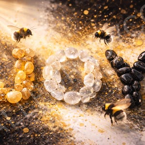 Bumble Bee Joy Nature Art Print | Modern Abstract Wall Decor (Digital Download)