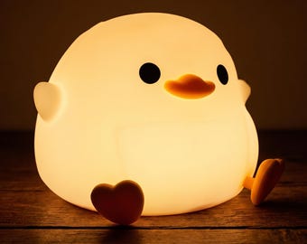 Rechargeable Duck Night Light | Squishy Silicone Kawaii Lamp for Nursery