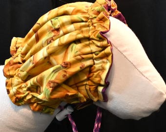 SMALL Water-resistant Dog Bath Cap with bananas and a raspberry liner, dog shower cap, grooming cap for dogs.
