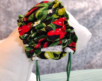 Small Dog Bath Cap: Water-resistant Ear Protection, Pepper Fabric, dog grooming cap, dog snood.