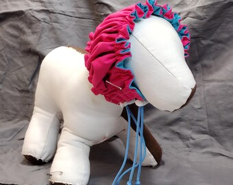SMALL Water-resistant Dog Bath Cap in Hot Pink, dog shower cap, grooming cap for dogs.