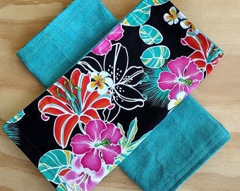 Hawaiian print Baby Burp cloths, two pack.