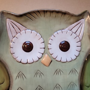 Adorable Grasslands Road Crimson Hollow Pattern Owl Ceramic Canape Plate