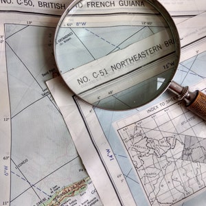 WWII AAF Cloth Chart Series Nos. C-50 and C-51, British/French Guiana; Northeastern Brazil; Silk Maps; Cloth Survival Charts 1944
