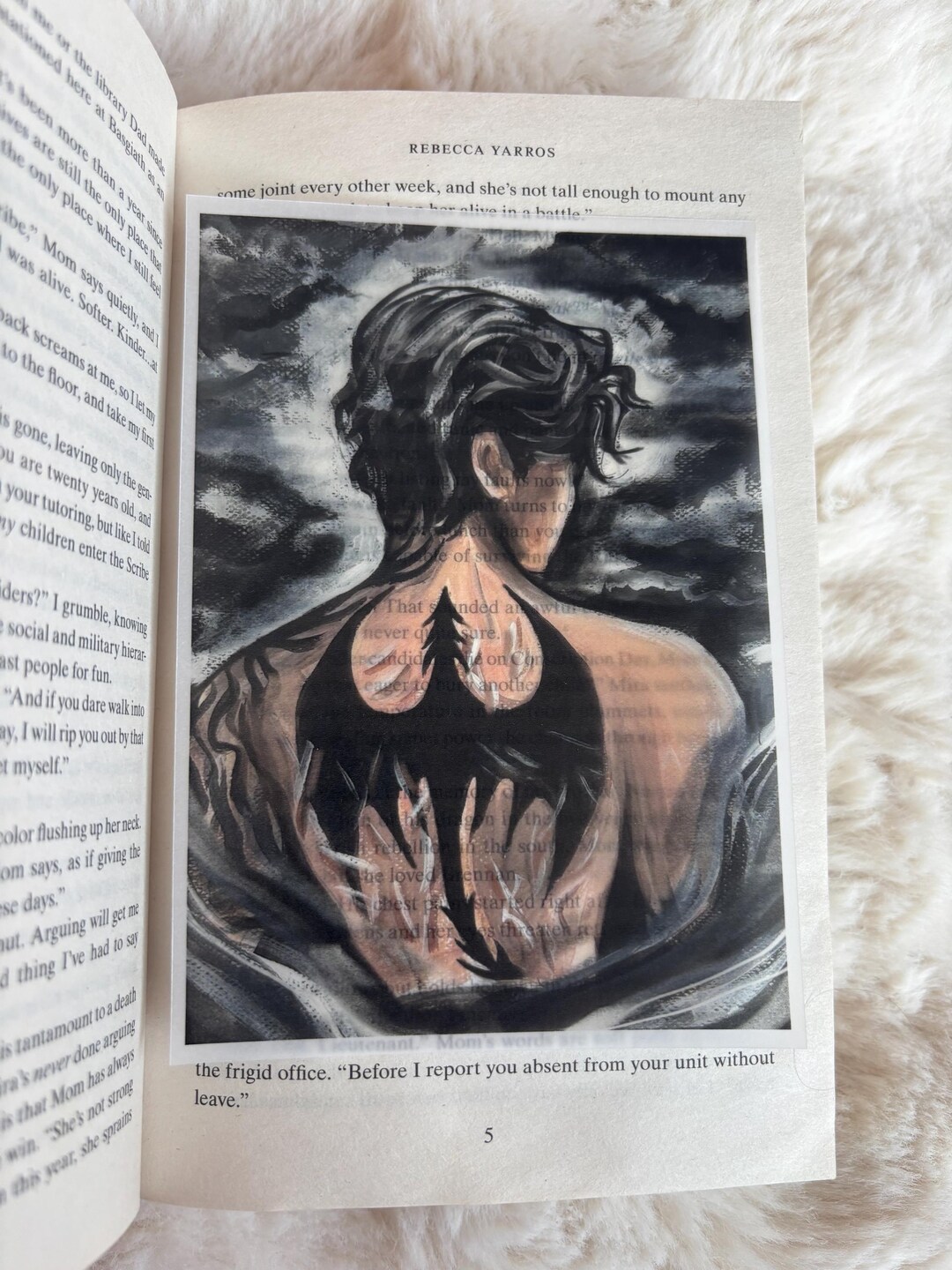 Fourth Wing Inspired Book Overlay | Fantasy Reader Art Print (A6 Size ...