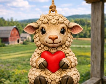 Lamb with Heart Figurine STL – Home Decor (Digital Download)