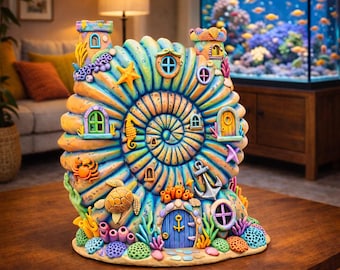 Nautilus Seashell Fantasy House – Ocean Coral Cottage STL | 3D Printable Model