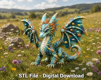 Ocean Bloom Dragon STL File for 3D Print