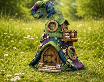 Whimsical Wizard Hat House STL File 3D Printable