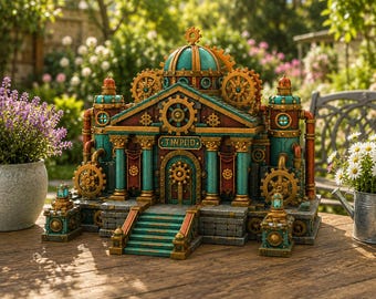 Grand Steampunk Gearworks Castle STL-fil för 3D-utskrift