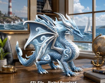 Ocean Breeze Dragon STL-fil för 3D-utskrift