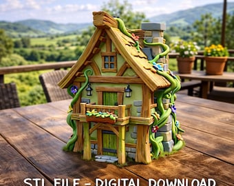 Enchanted Forest Cottage STL File 3D Printable Fantasy House