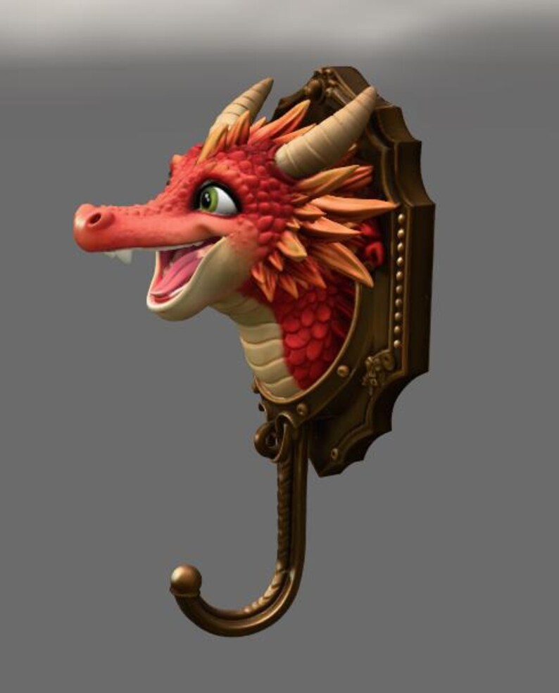 Dragon Wall Hook STL File for 3D Printing - Etsy