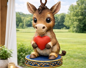 Sweet Donkey with Heart – Adorable 3D Printable Hanging Figurine (STL File)