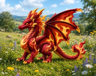 Inferno Flame Dragon STL File for 3D Print