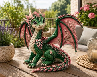 Blossom Meadow Dragon STL File for 3D Print