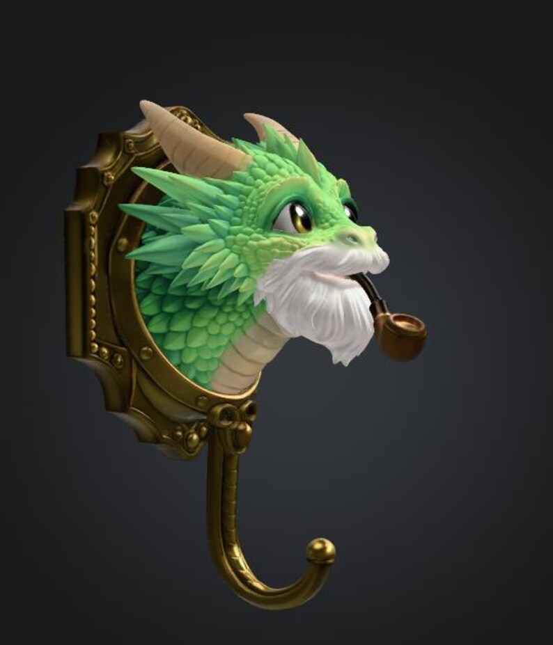 Wise Dragon Wall Hook STL File for 3D Print - Etsy