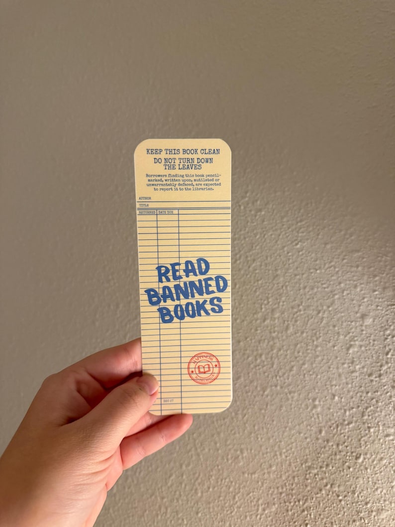 Library Card Bookmark | Book Lover Gift, Reader Present - Etsy