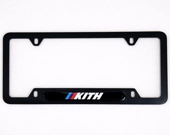 KITH x BMW M Style License Plate Frames | Black Metal Motorsport