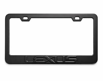 Marco para matrícula Lexus con letras en relieve 3D / Metal negro mate