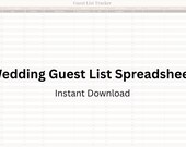 Wedding Guest List Spreadsheet | RSVP Tracker & Meal Planning | Instant Download