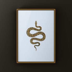 Burmese Python Python bivittatus art print by The Morph Archive, large snake artwork by Mingo X.