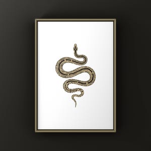 Labyrinth Burmese Python Python bivittatus art print by The Morph Archive, patterned snake artwork by Mingo X.