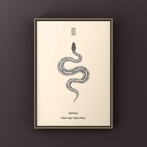 Mystic Potion Ball Python Python regius art print by The Morph Archive, colorful snake artwork by Mingo X.