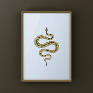 Green Burmese Python Python bivittatus art print by The Morph Archive, green snake artwork by Mingo X.
