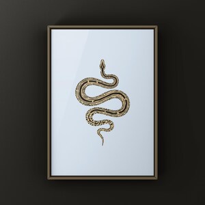 Labyrinth Burmese Python Python bivittatus art print by The Morph Archive, patterned snake artwork by Mingo X.