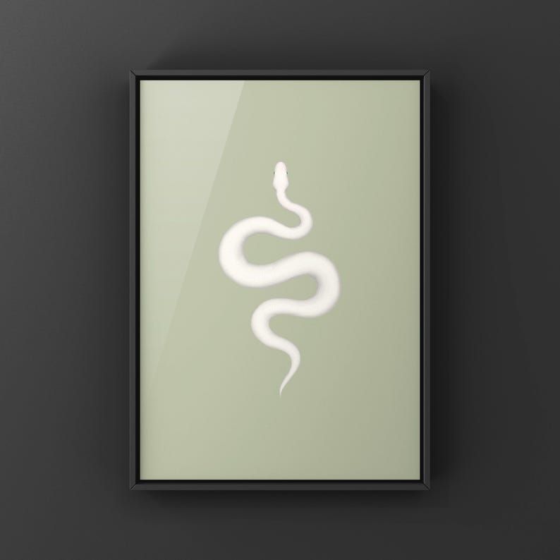 Super Russo Ball Python Python regius art print by The Morph Archive, leucistic snake artwork by Mingo X.