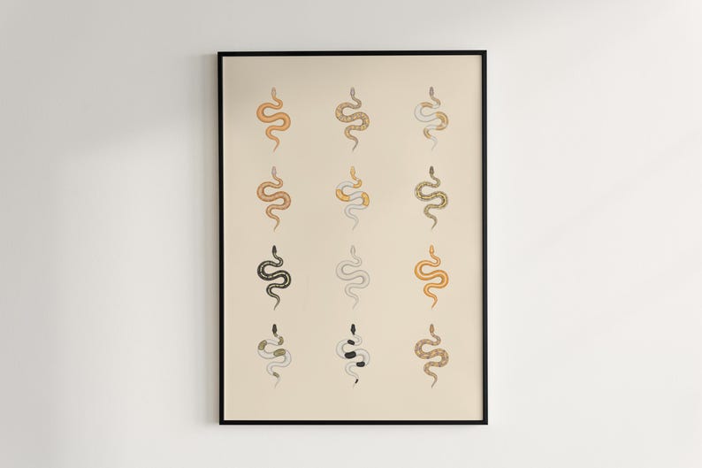 Ball Python poster series 2 Python regius advanced morph collection art print by The Morph Archive, designer snake artwork by Mingo X.