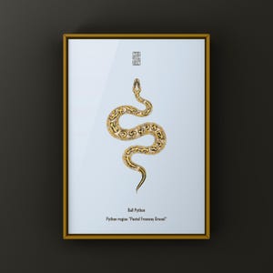 Pastel Freeway Gravel Ball Python Python regius art print by The Morph Archive, multi-gene snake artwork by Mingo X.
