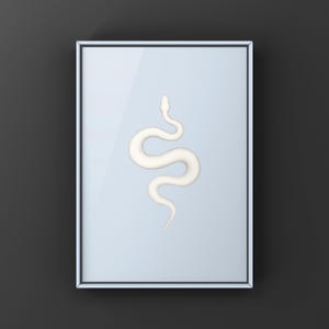 Super Russo Ball Python Python regius art print by The Morph Archive, leucistic snake artwork by Mingo X.