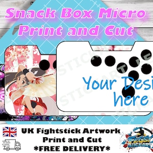 スナックボックスマイクロレバーレスカスタムアートワークプリント＆カット。英国拠点