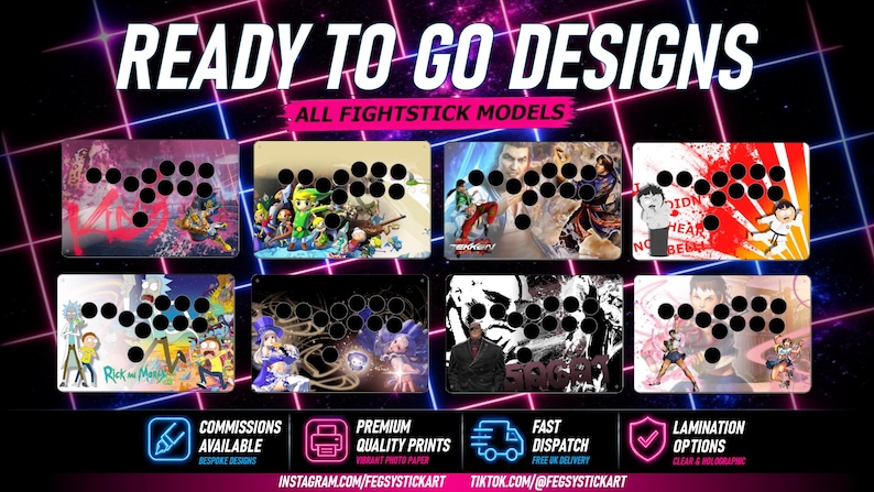 Fightstick Buttons Control Layout 8bitdo Fightstick / Leverless Custom Artwork Print and Cut. UK Based - Etsy