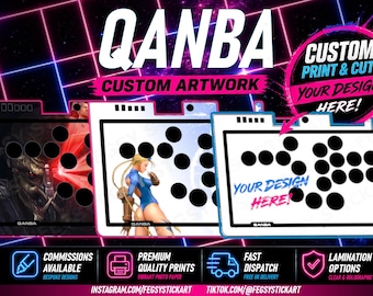 Qanba Sapphire ohne Hebel benutzerdefinierte Kunstwerk Drucken und Schneiden. In Großbritannien