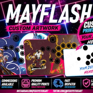 Mayflash / Venom Fightstick Leverless Art Print und Schnitt. In Großbritannien
