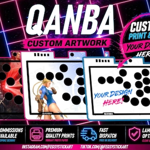 Qanba Sapphire spaklös specialdesignad design Tryck och klippning. Baserat i Storbritannien.